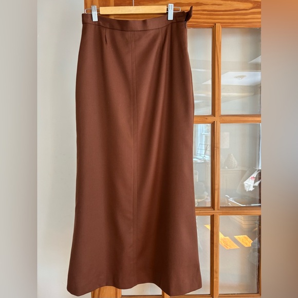 Vintage Ralph Lauren Blue Label Wool Maxi skirt Brown size 8 - Picture 1 of 12